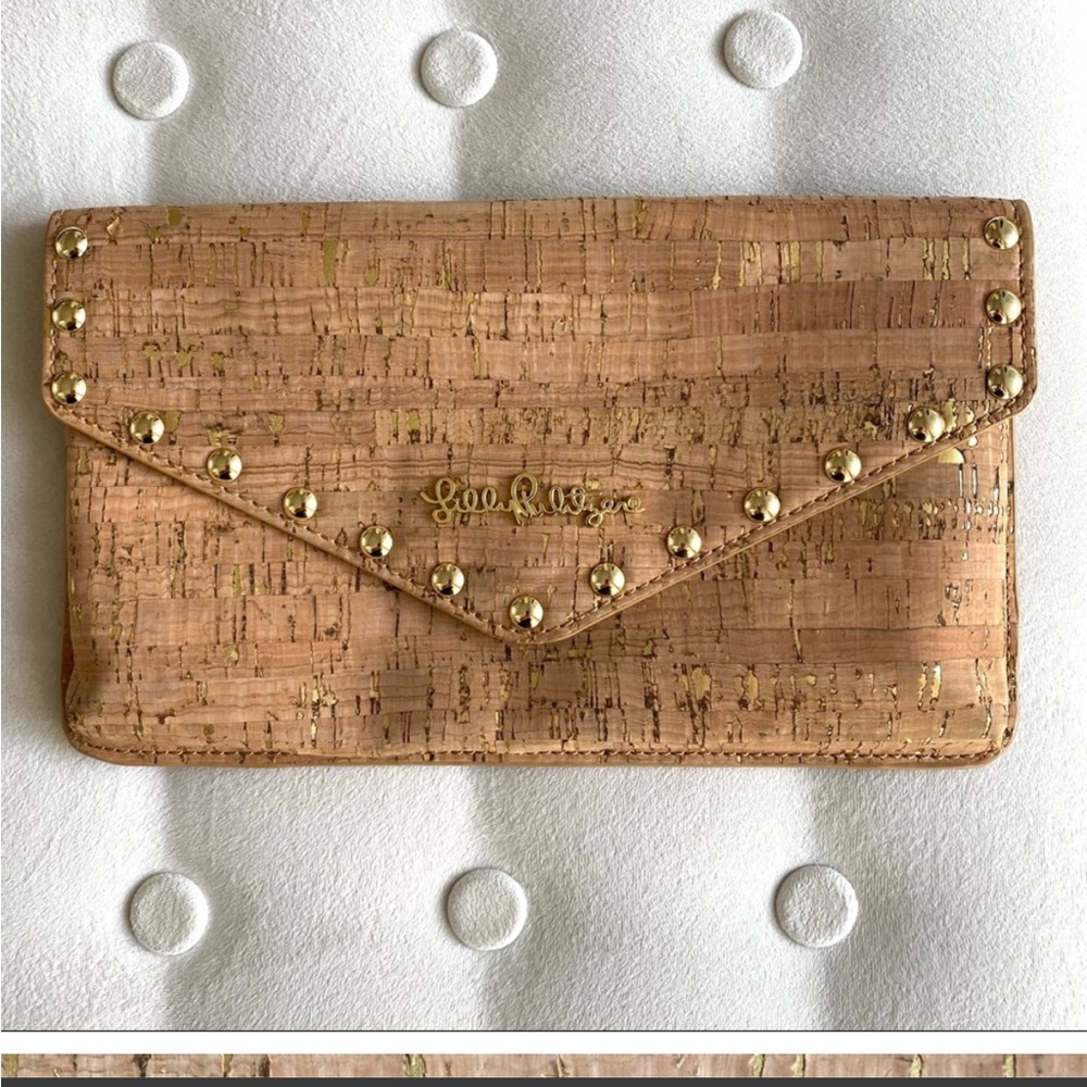 Lilly Pulitzer St. Barts Studded Cork Clutch